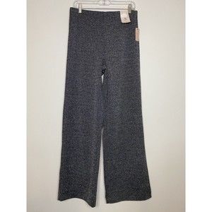 NWT TU Women's Gray Flecked Wide Leg Trousers Elastic Comfort Waist Size 10